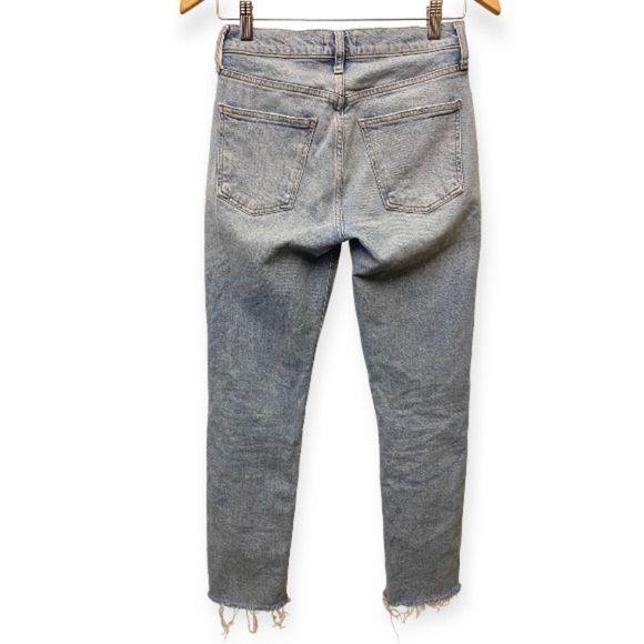 AGOLDE Lyle Sz 24 Midrise Fray Hem Ankle Jeans Women’s Stretch Light Raw Hem - Picture 3 of 13